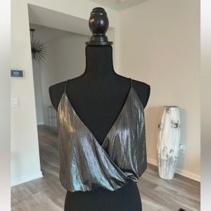 Metallic Drape Tank Top